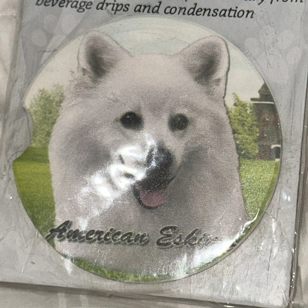 American‎ Eskimo Dog car coaster NEW E & S Pets Brand